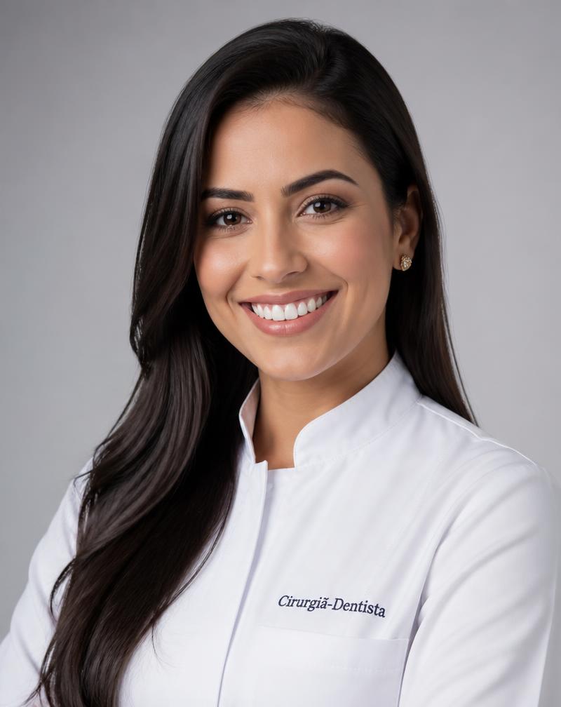 Retrato profissional de Dra. Camila Torres, especialista em ortodontia